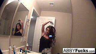 abigail mac strolls around the house then indulges in solo play.