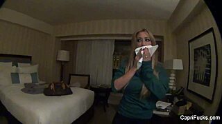 Capri Cavanni behind the scenes with striptease.