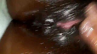 Ebony wife handles every inch of monster cock.