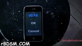 Blonde darling gets bound and masturbates with dildo