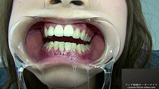 Teeth Fetish Play With Wet Tongue
