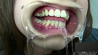 Teeth Fetish Play With Wet Tongue