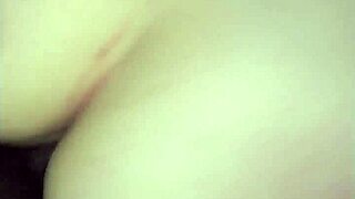 the teen girl takes intense backshots from a monster cock ending in a creampie