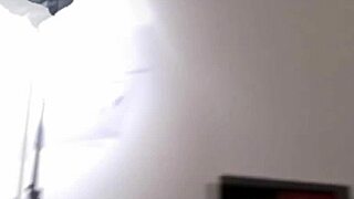 busty teen flashes big natural tits before steamy blowjob. lingerie adds extra spice to the scene.