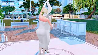 Молодая жена изменяет с фута-любовницей, пока муж подглядывает в аниме Sims 4