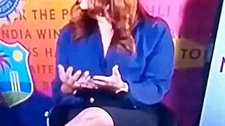 Spicy Hot Indian TV Anchor in Cricket Show