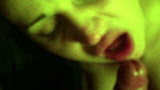 russian girl casually sucks balls and cock in blowjob