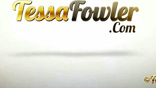 Redhead with huge boobs shows off naked in HD