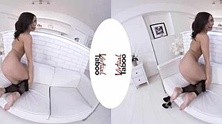 virtual taboo scene with wet shaved pussy in fishnets