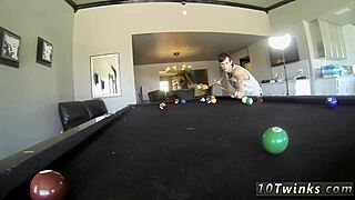 Nerdy boy explores gay sex by the poolside gallery