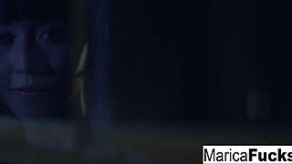 marica, the asian brunette with big tits, gets nude and masturbates solo