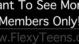 辣屁股俄罗斯体操运动员用灵活裸体动作挑逗。