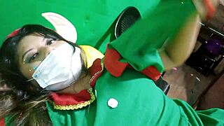 Sexy Elf Slut Shows Off Big Ass After Jungle Romp!