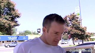 Horny blonde wife gets nailed by a stranger