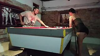 Ela Baez And Cel Baez In Sex On Pool Table Scene