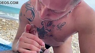 Gay cruising outdoors turns wild with public cumshots on beach. Raw action unfolds!