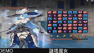 Mystery tower witch battles in anime fantasy game.