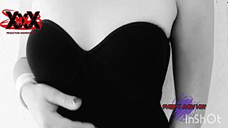 Andy, hot in playboy bunny outfit, sucks that monster cock like a pro