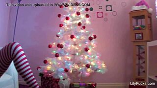 Happy Squirting Christmas With Lily Carter In Solo Masturbation Scene