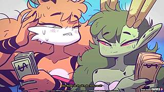 Furry cartoon dog gets fucked in dives by another character in detailed scene.