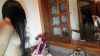 Alice lemes se prepara para uma cena para hardbrazil- by binho ted