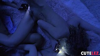 Naughty lesbian teens at party face power outage thrill