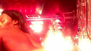 Ebony webcam star rips clothes to show ass