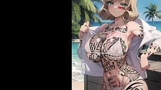 Ahegao hentai with monster cock is so intense