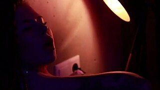 Gentle self-pleasure by tattooed woman