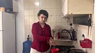 Blonde Brazilian Prepares Morning Coffee With Subtle Charm