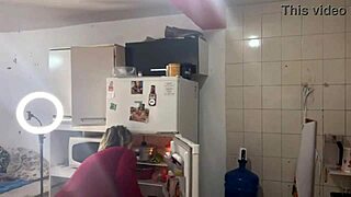 Blonde Brazilian Prepares Morning Coffee With Subtle Charm