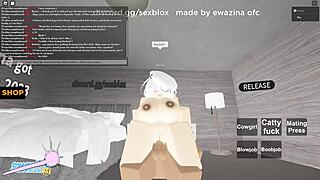 Roblox porn features slut with big tits riding big black cock in cowgirl