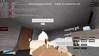 Roblox porn features slut with big tits riding big black cock in cowgirl