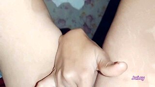 home alone shaved pussy fingering