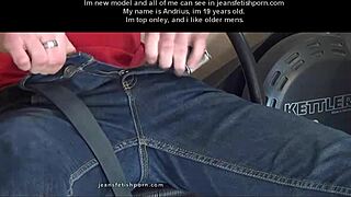 young gay boy caught jerking in tight jeans