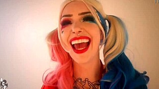 Harley quinn gets her pink pussy destroyed by joker with rachel luxe
