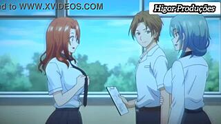 Hentai character desires his own sister intensely.