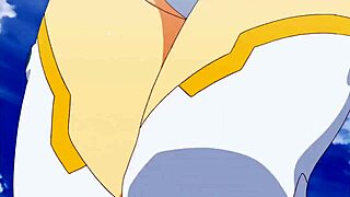 Fan service in hentai anime style