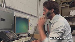 milf boss visits new hard cock in warehouse