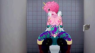 mina, momo, and izuku in intense sex scene from my hero academia hentai