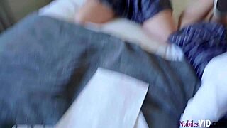 Petite blondes aften opal and katie kush ride big cock in family pies!