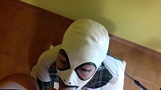 Laura in heels gets rough deepthroat and facial from behind.