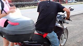 A carona with voyeur watching big tits and creampie.