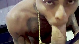 Gay Friend Sucks My Big Cock in Bedroom