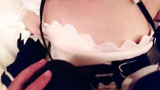maid rem cosplay sex friend gets creampie in amateur pov