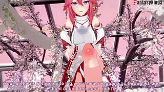 Yae Miko from Genshin Impact gives sucking in 3D hentai