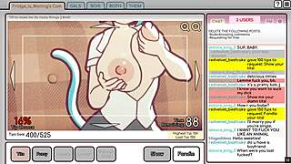 NICOLE FONDLES TITS in RISKY JOB HENTAI GAME to ATTRACT CUSTOMERS