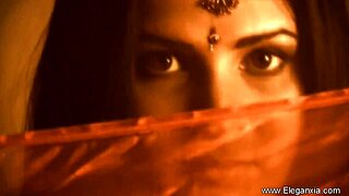 Mysterious brunette indian babe in solo scene