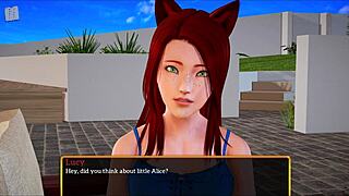 In My New Family Game, The Redhead With Small Tits Joins