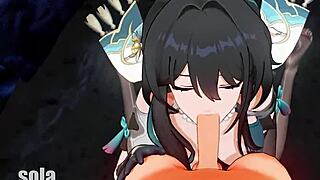 Ruan Mei in an anime hentai adventure with detailed scenes and character interactions